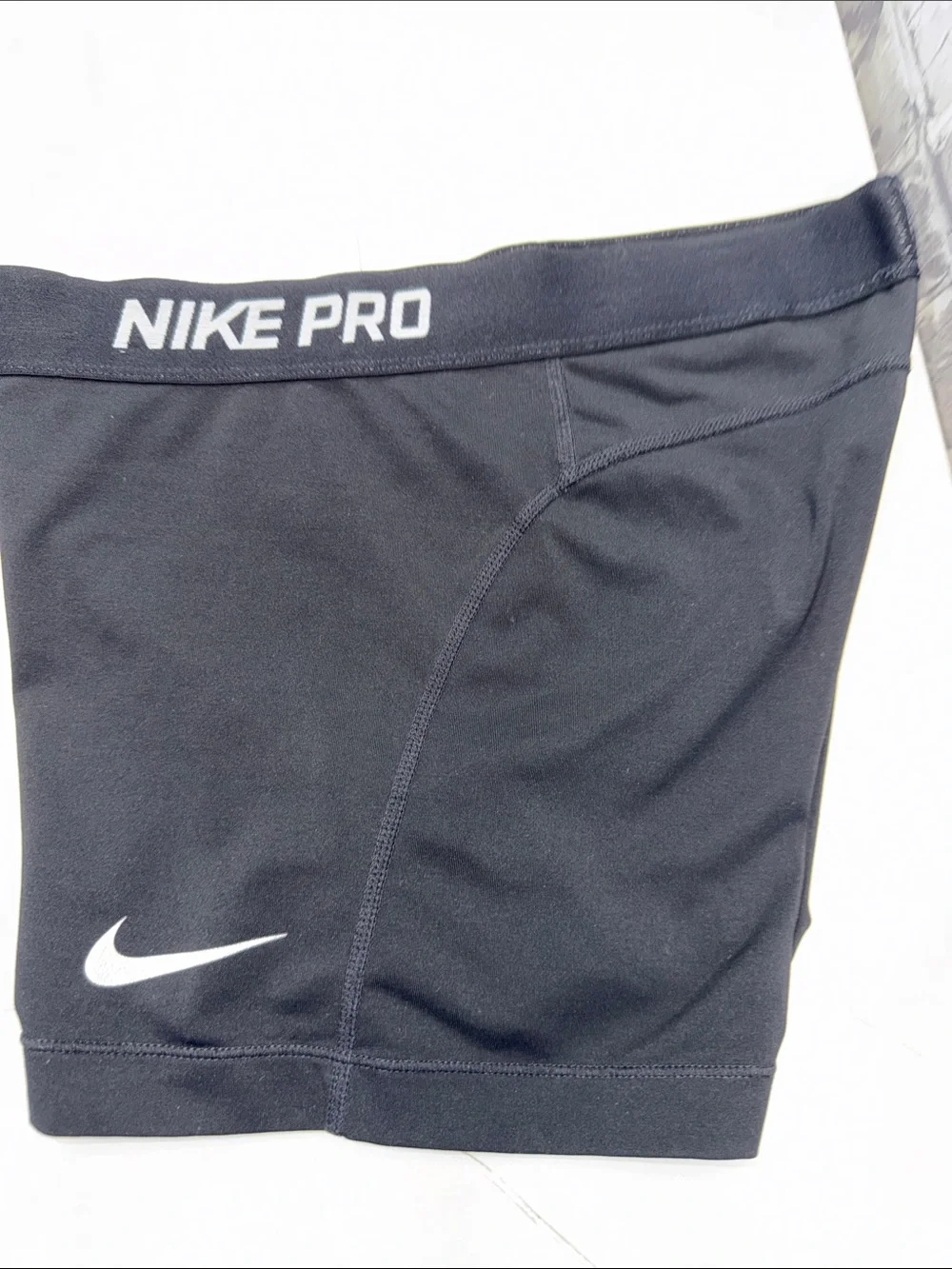 Nike Black Pro Compression Shorts with White Swoosh